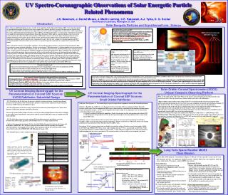 UV Spectro-Coronagraphic Observations of Solar Energetic Particle Related Phenomena