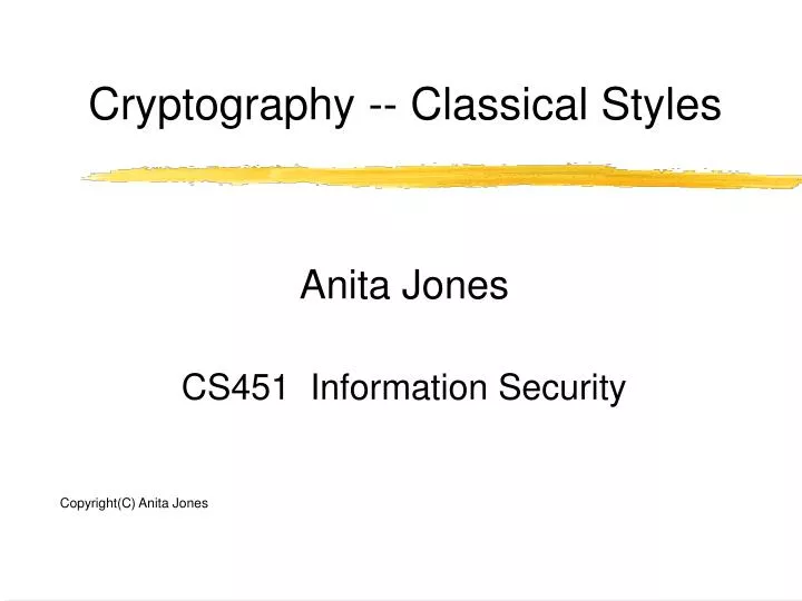 cryptography classical styles
