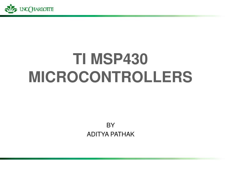 ti msp430 microcontrollers