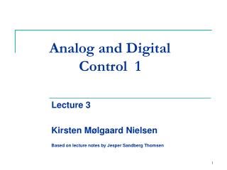 Analog and Digital Control 1