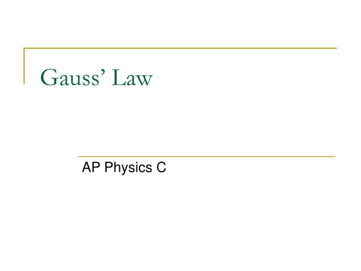 gauss law