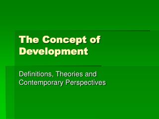 The Concept of Development