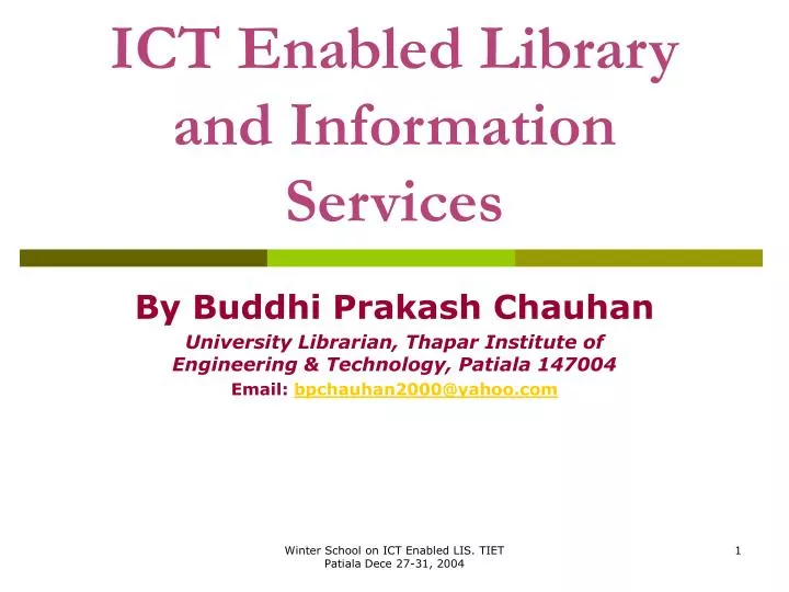 ict enabled library and information services