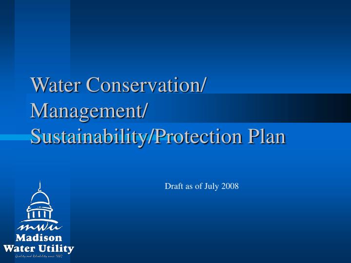 water conservation management sustainability protection plan