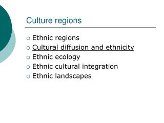 Culture regions
