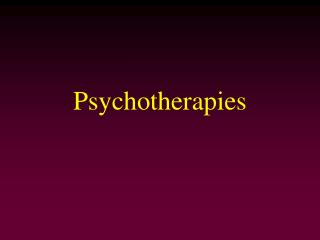Psychotherapies