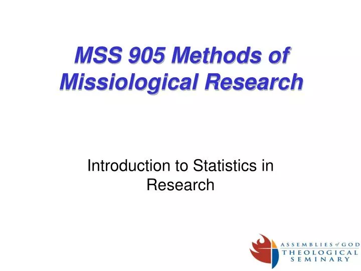 mss 905 methods of missiological research