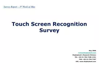 Touch Screen Recognition Survey