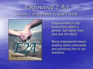 Empowered 2 Act Lesson 1: Empowered by God’s Word