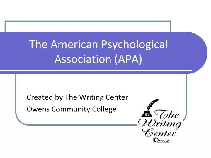 the american psychological association apa