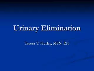 Urinary Elimination