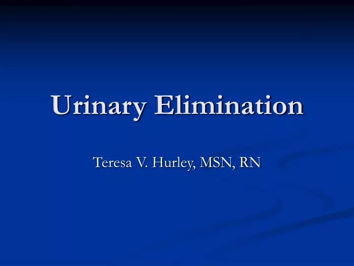 urinary elimination