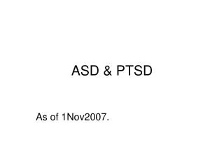 ASD &amp; PTSD