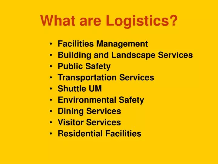 what are logistics
