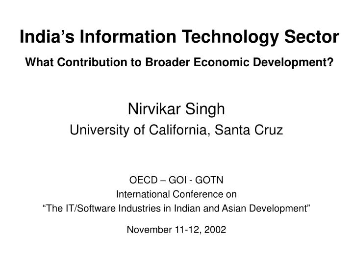 india s information technology sector what contribution to broader economic development