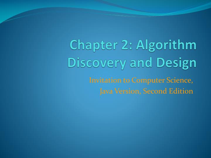 chapter 2 algorithm discovery and design