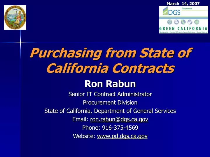 purchasing from state of california contracts