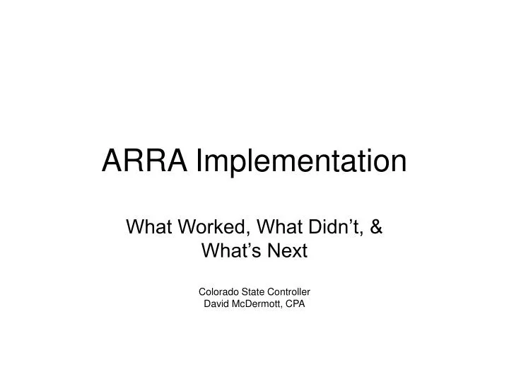 arra implementation