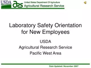 Laboratory Safety Orientation for New Employees