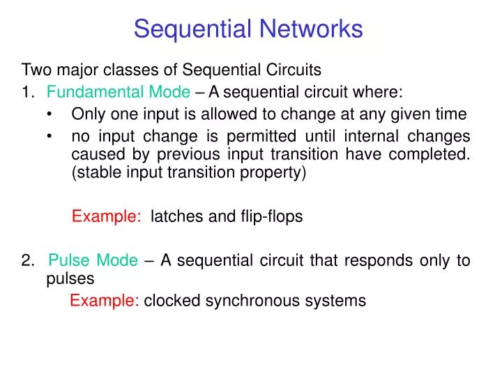 sequential networks