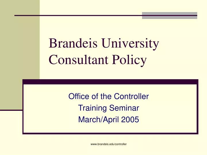 brandeis university consultant policy