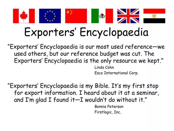 exporters encyclopaedia