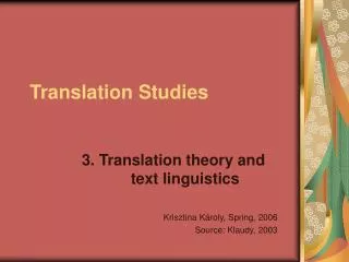 Translation Studies