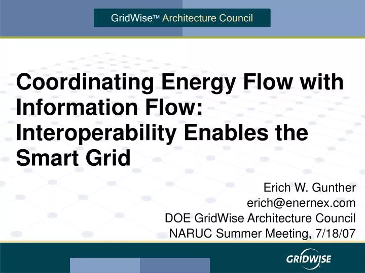 coordinating energy flow with information flow interoperability enables the smart grid