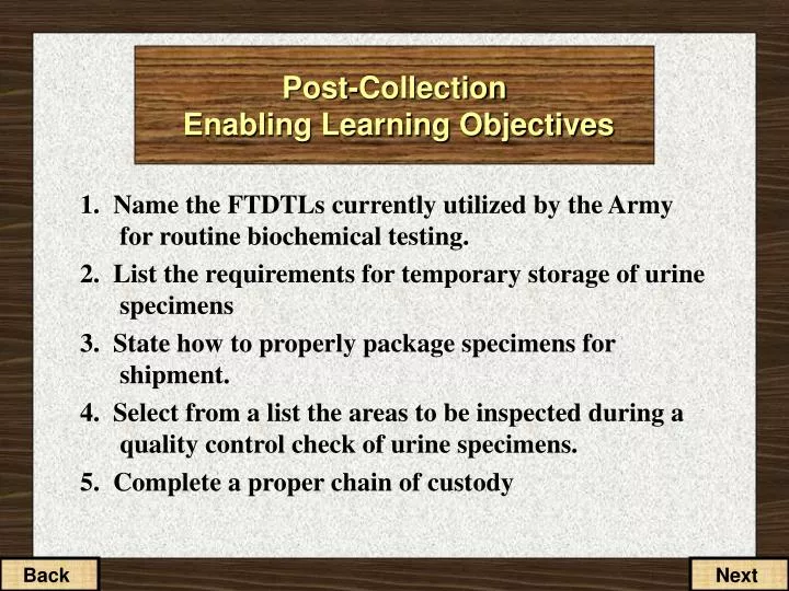 post collection enabling learning objectives