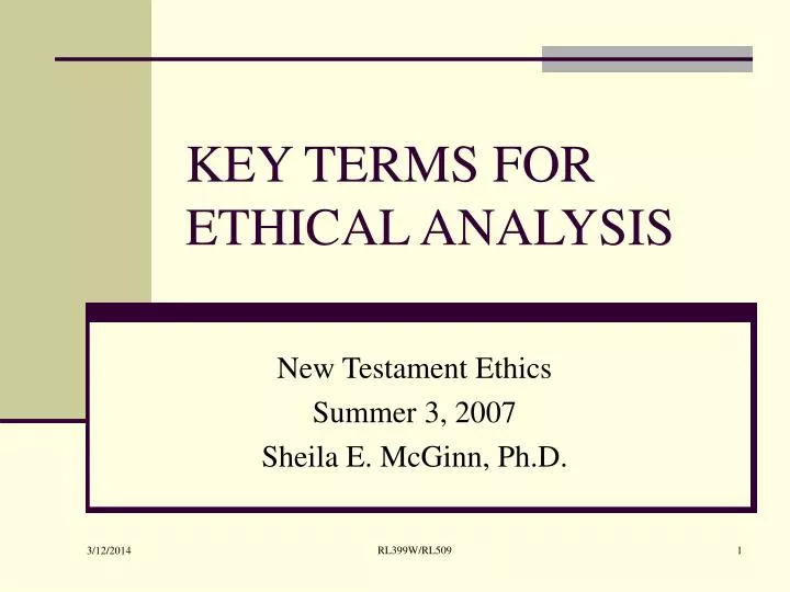 key terms for ethical analysis
