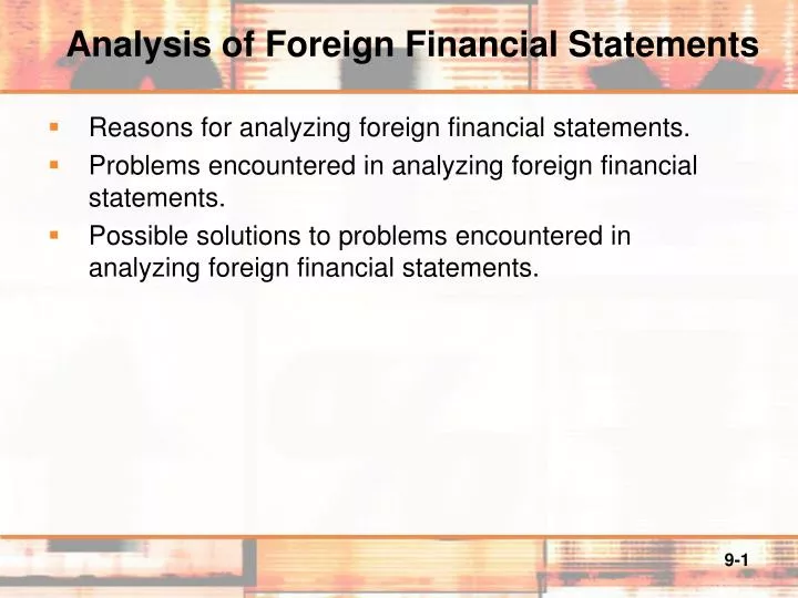 analysis of foreign financial statements