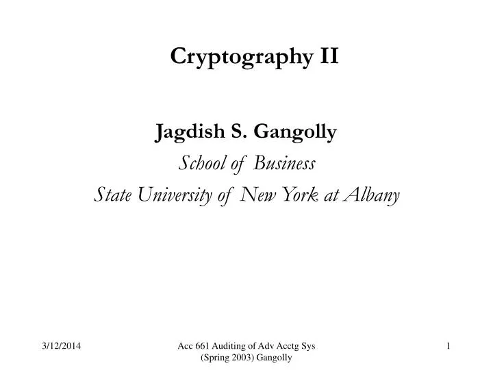 cryptography ii