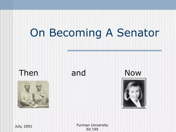 on becoming a senator