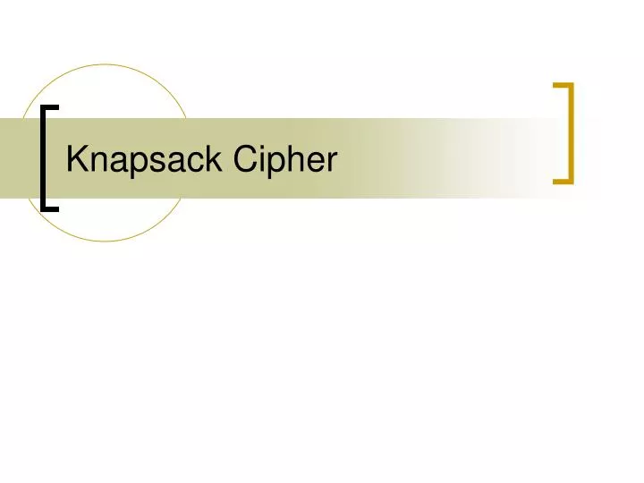 knapsack cipher