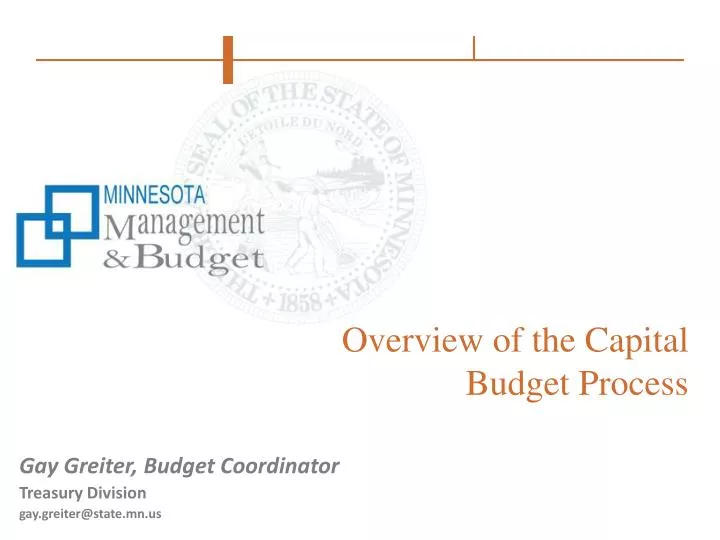 overview of the capital budget process