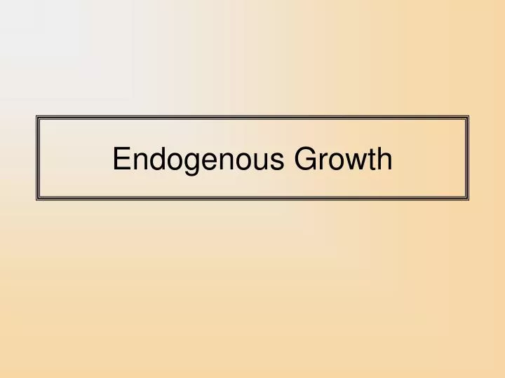 endogenous growth