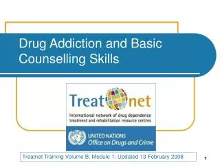 Drug Addiction and Basic Counselling Skills