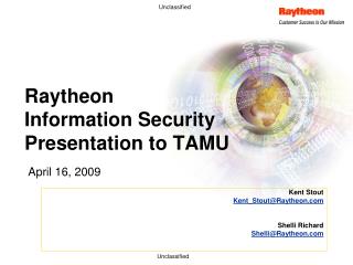 Raytheon Information Security Presentation to TAMU