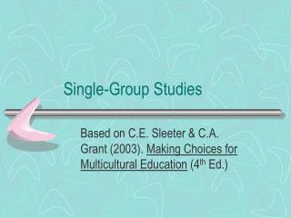 Single-Group Studies