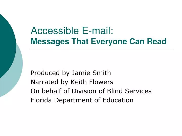 accessible e mail messages that everyone can read