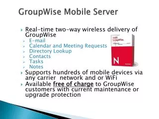 GroupWise Mobile Server