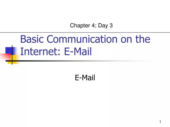 basic communication on the internet e mail