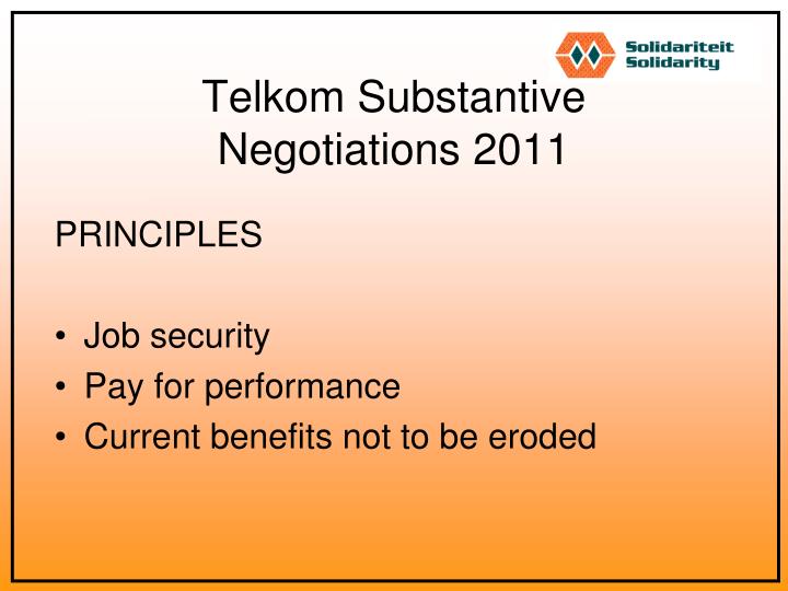 telkom substantive negotiations 2011