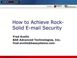 How to Achieve Rock-Solid E-mail Security