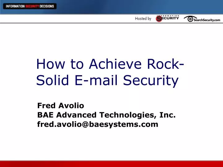 how to achieve rock solid e mail security