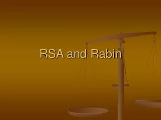 RSA and Rabin