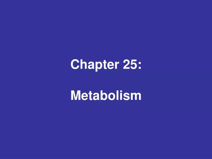 chapter 25 metabolism