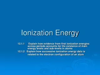 Ionization Energy