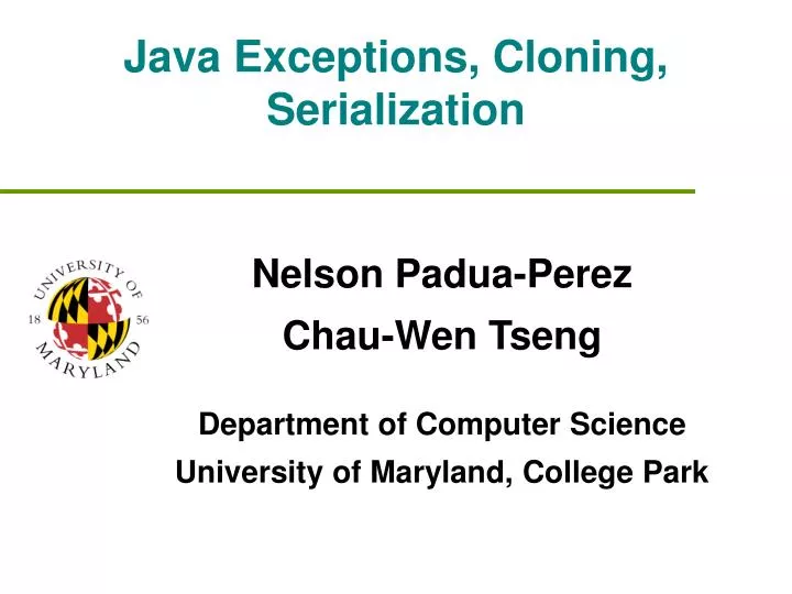 java exceptions cloning serialization