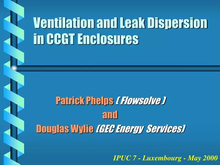 ventilation and leak dispersion in ccgt enclosures